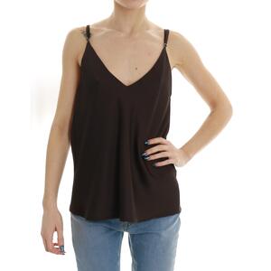 TOP IN RASO MARRONE